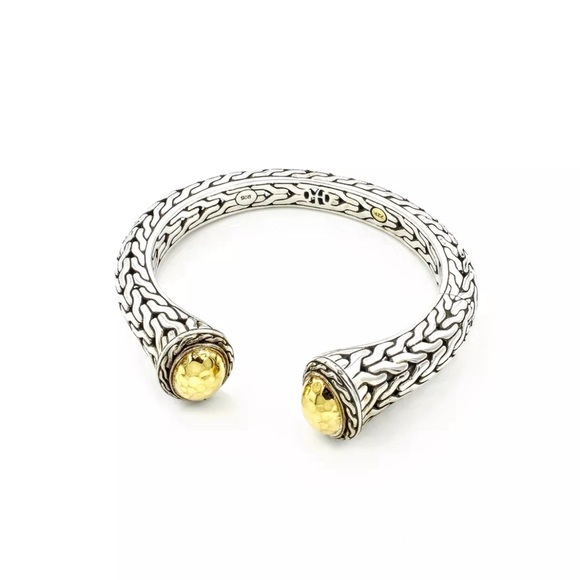 John Hardy Palu Collection Sterling Silver and 22K Kick Cuff Bracelet - Picture 2 of 5
